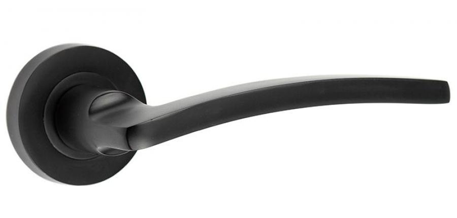 Noir Matt Black Designer Lever on Rose